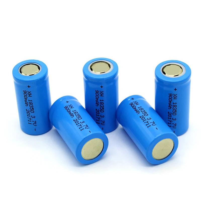 18350 900mah Rechargeable Battery 3.7V Flat Top Lithium Large Capacity Battery for LED Flashlight Torch Headlamp Mini Fans etc