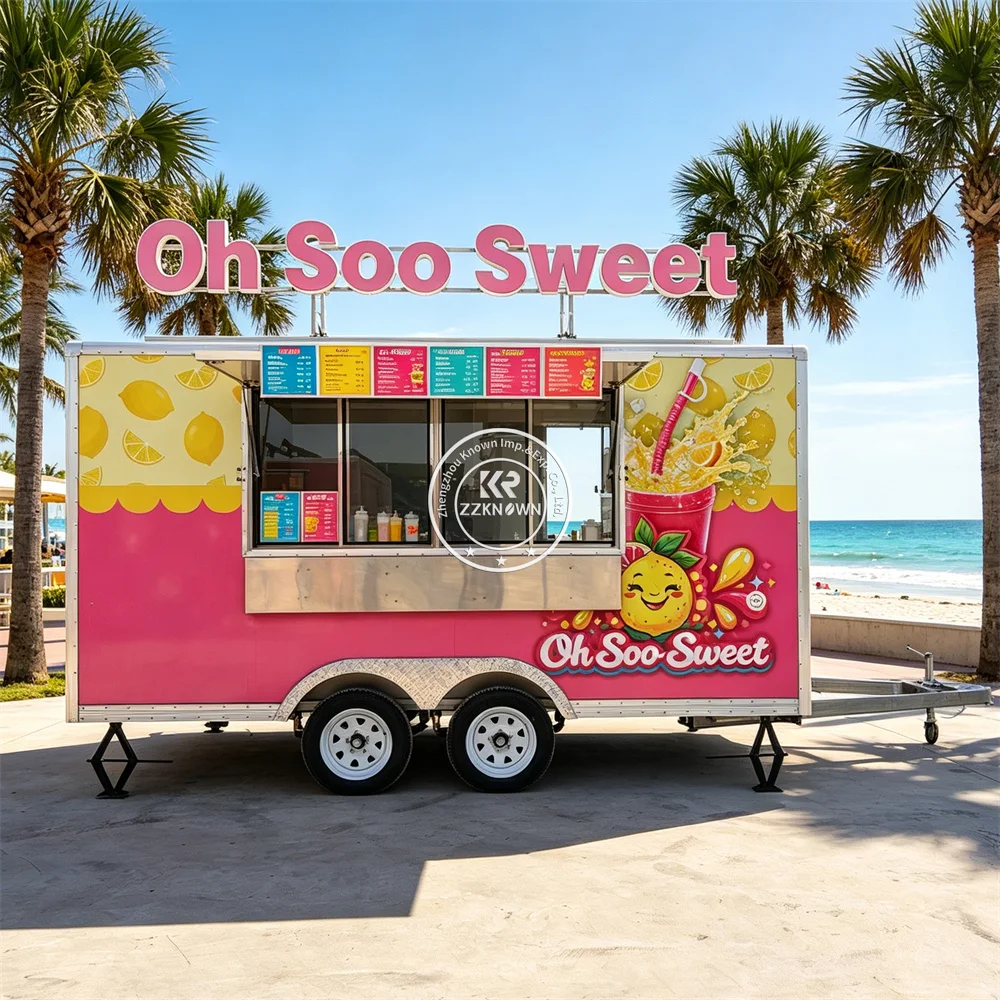 

Mobile Hot Dog Ice Cream Trailer Mobile Kitchen Coffee Food Truck Custom Street Concession Food Trailer With Fully Equipped