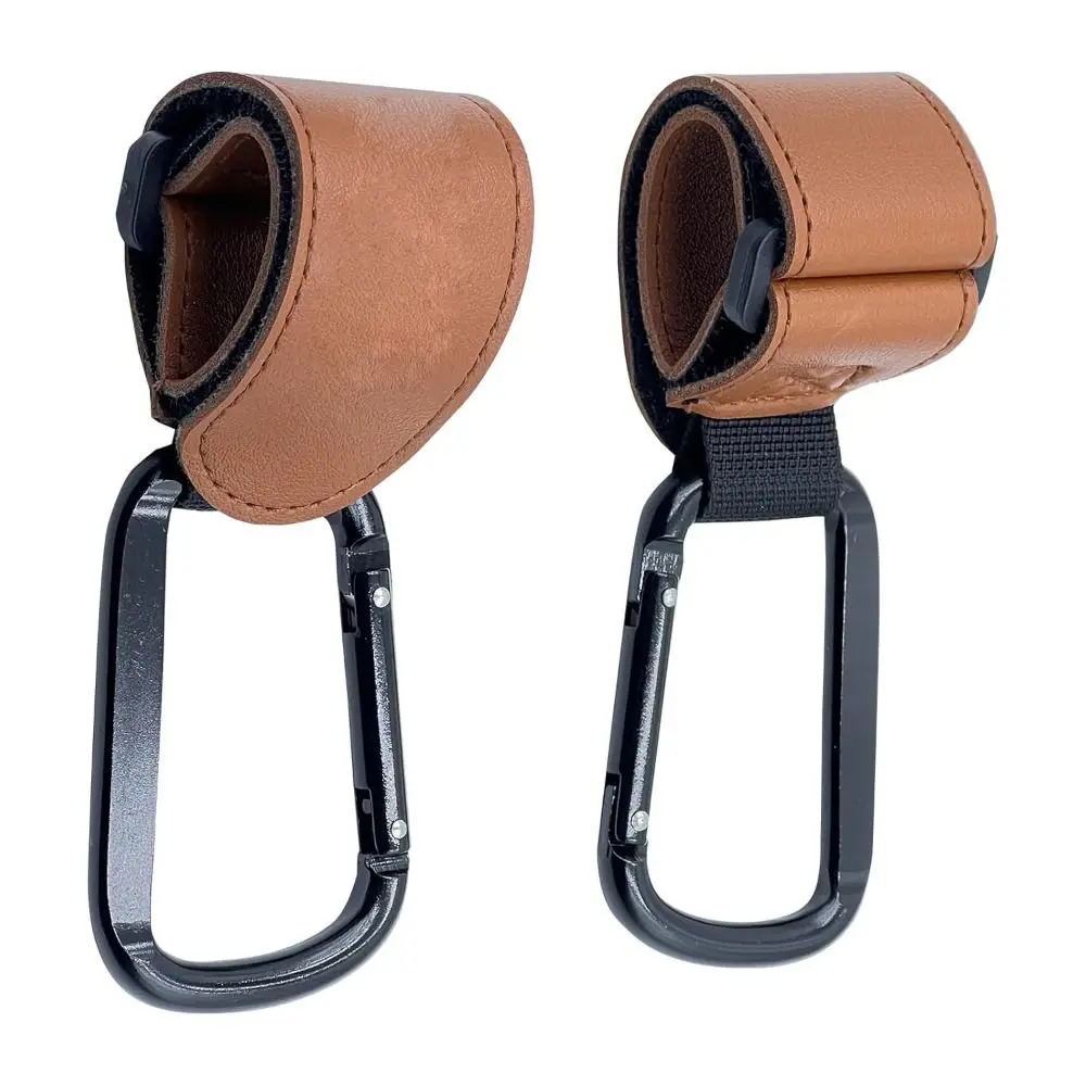 New Universal Stroller Hooks Brown Carabiner Clips Stroller Clips and Hooks for Parents and Travelers