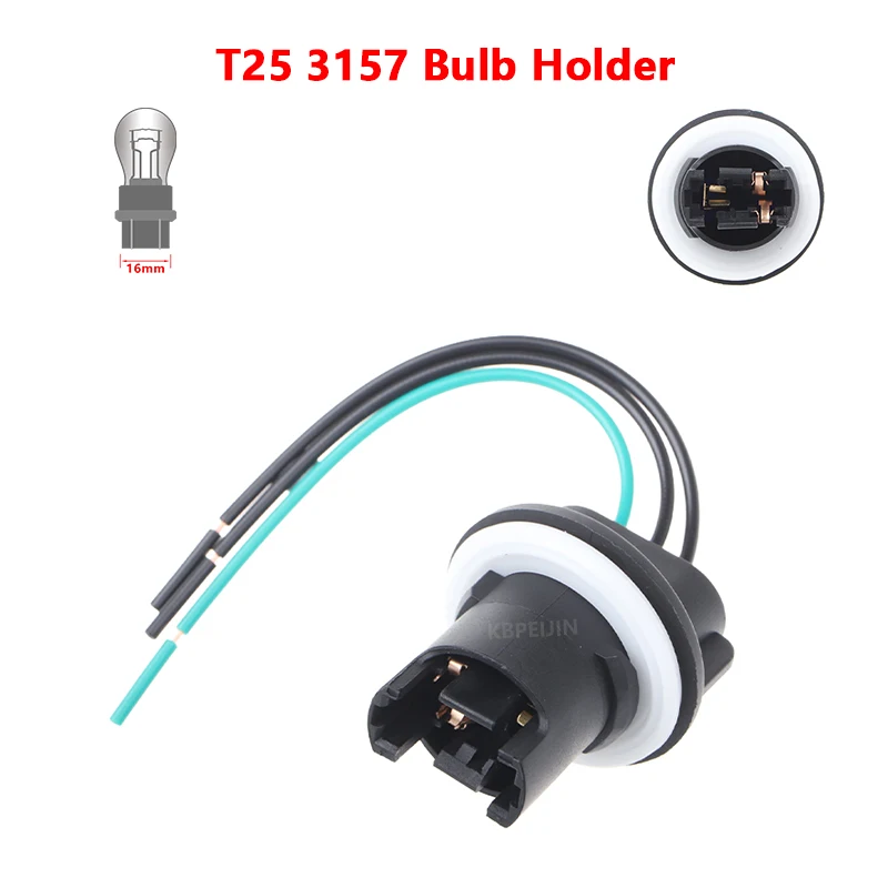 For Jeep Wrangler JK Tail Light 3157 Bulb Holder Socket Base Connector Car Lamp Wiring Harness Accessory 1PC