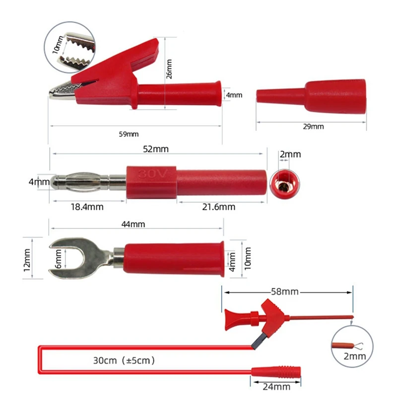 ABYC P1503E Series Universal Multimeter Probe Test Leads Kit Replacement Needle Tester Tip IC SMD Test Hook Alligator Clip