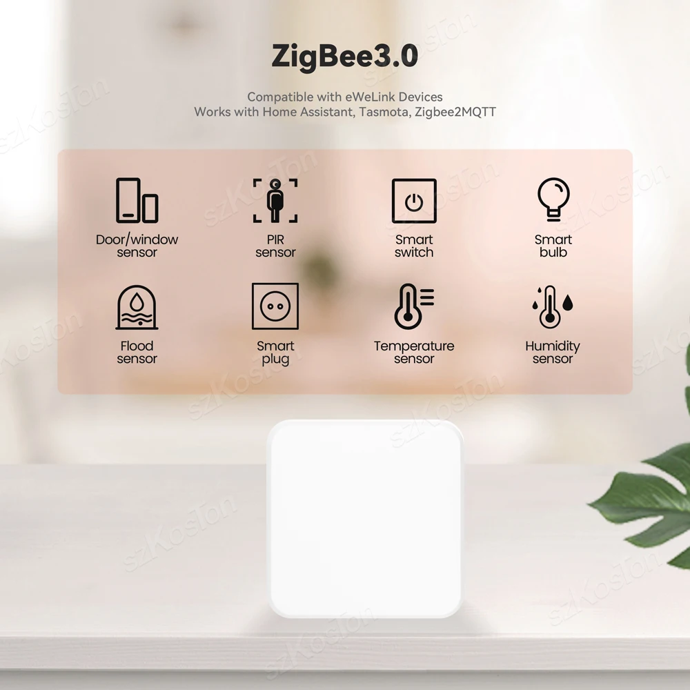 Smart Zigbee 3.0 Hub Gateway cablato RJ45 Ethernet Bridge per il controllo dell\'app eWeLink i dispositivi zibee2mqtt funzionano con Alexa Home