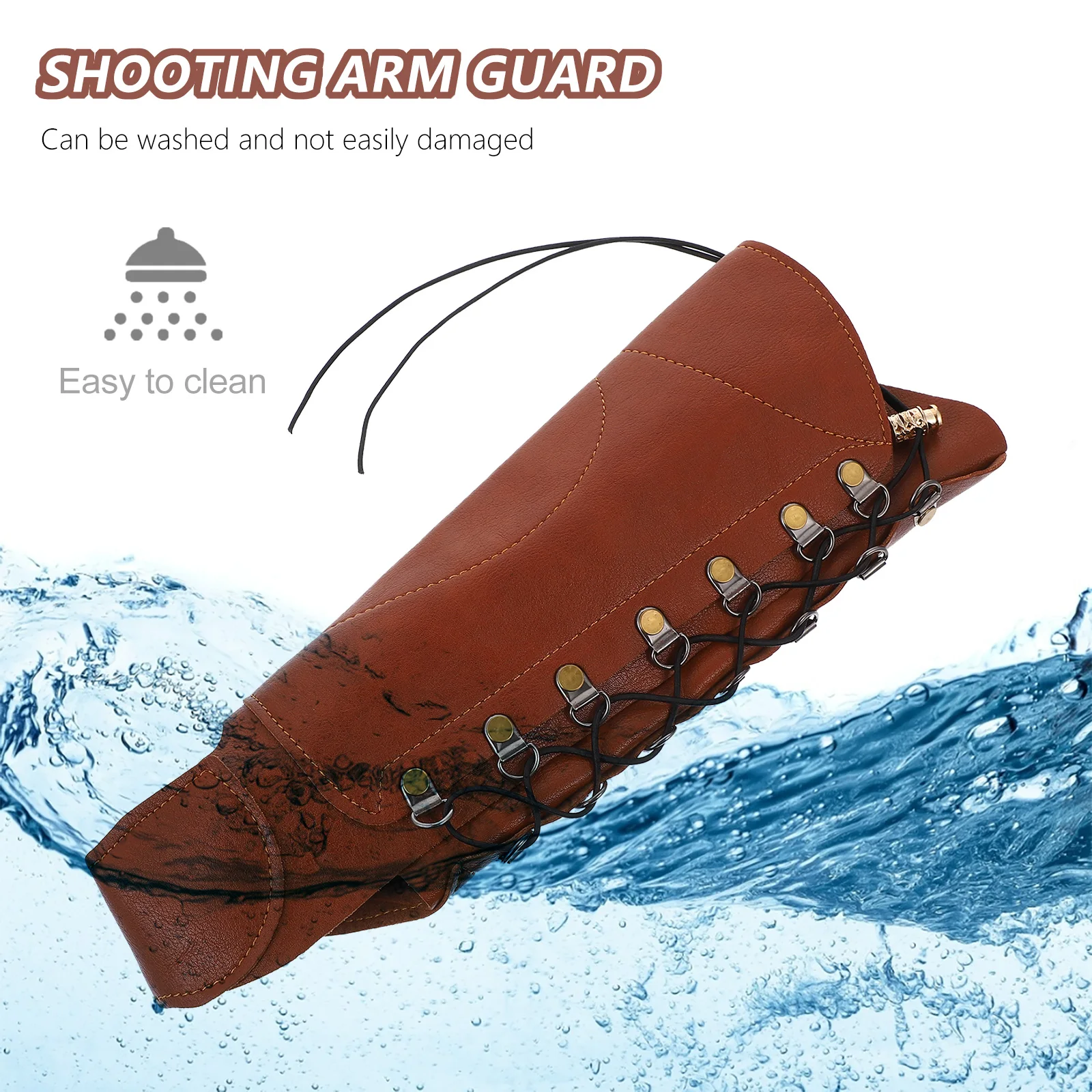 

Archery Arm Guard Adjustable PU Forearm Protector Thumb Wrap Wrist Protector for Outdoor Practice Bow Hand Glove