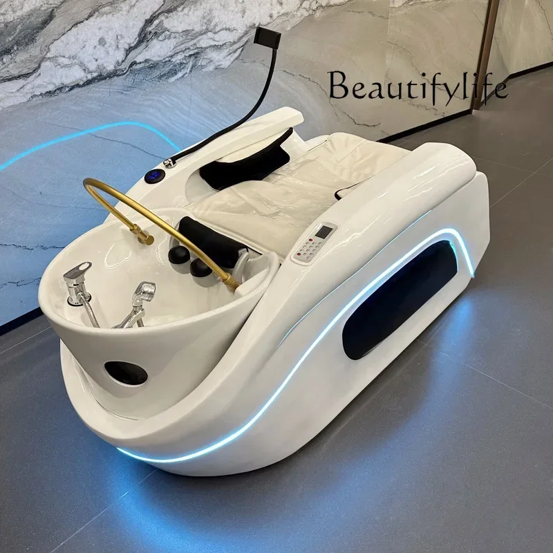 Automatic intelligent massage shampoo bed barber shop special head treatment high-end ceramic basin designer model