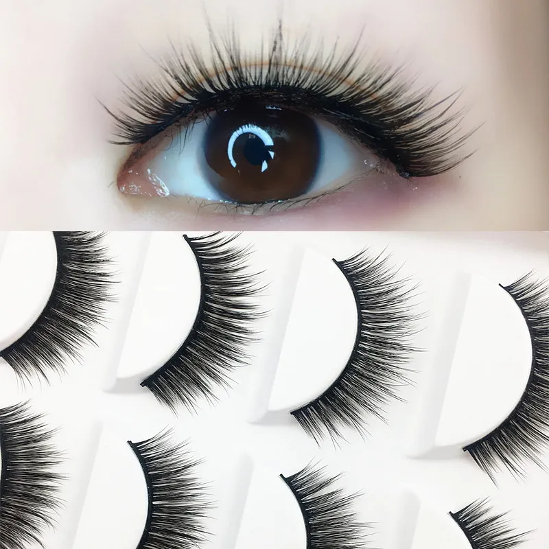 YOKPN New Naturally Thick 5 Pairs Of Ccotton Stem False Eyelashes Doll Simulation Eyelash Comic Edition Big Eyelash