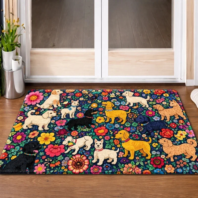RV Camper Mountain Landscape Print Doormat Non Slip Outdoor Camping Entrance Floor Mat Travel Decor