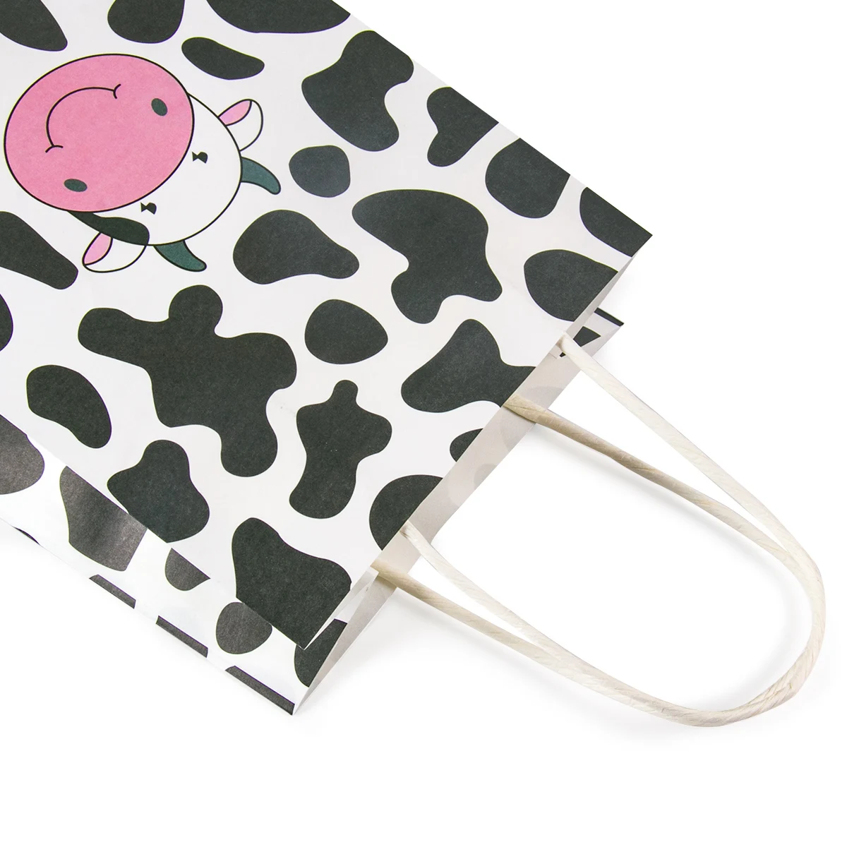 12Pcs Farm Theme Cute Cartoon Animal Paper Cow Gift Bags Paper Candy Biscuit Bag Tote Bags Birthday Party  Baby Shower Supplies