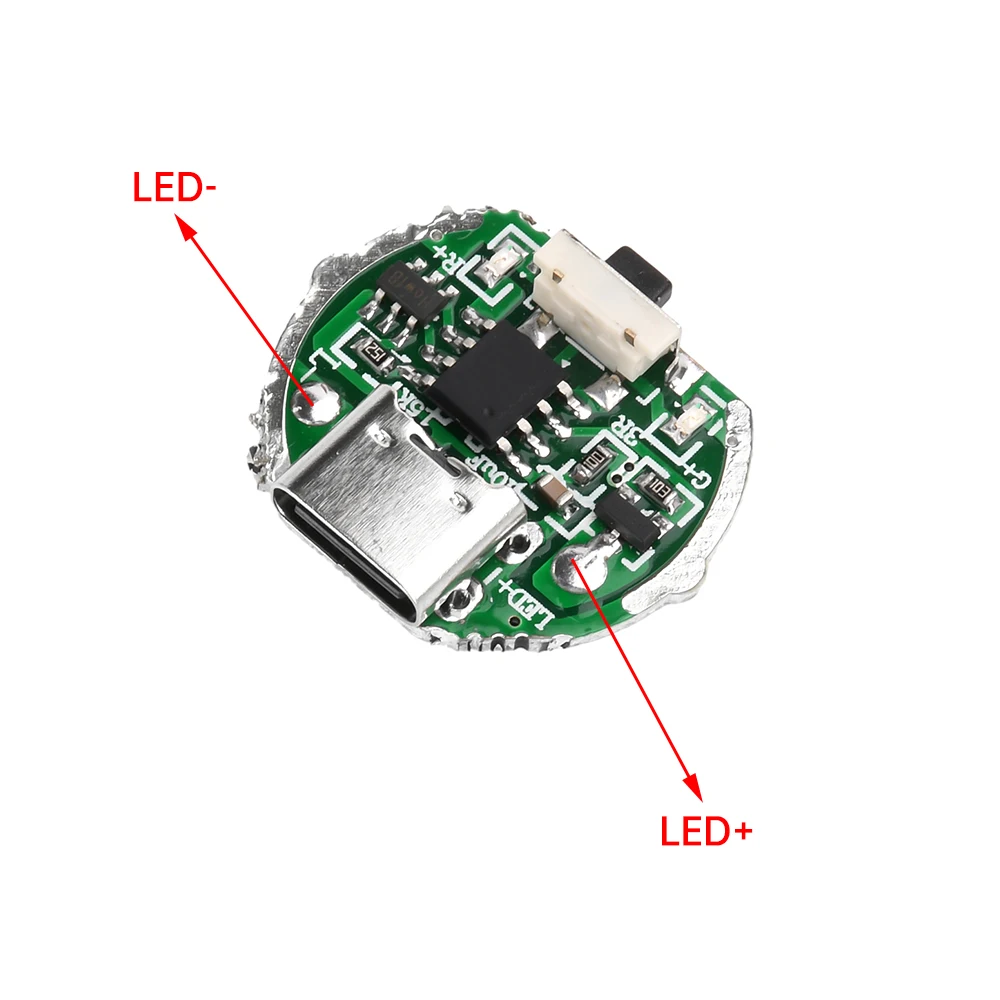 10W DIY Flashlight Control Motherboard LED Driver Control Board Brightness Adjustable Charging Protection With Switch