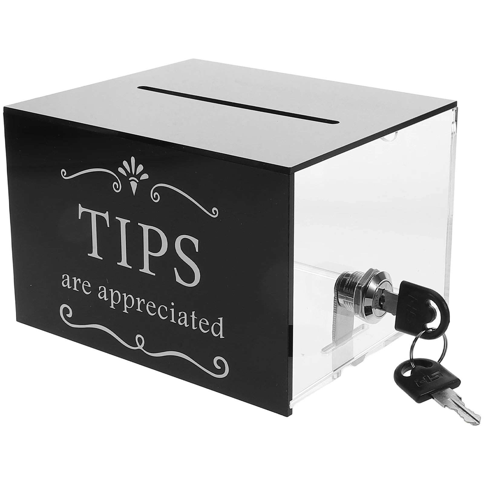 

Donation Tip Box Boxes Change Jar Container Digital Counting Money Acrylic Barbicide Cute