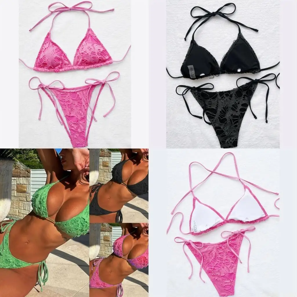 

U2JB женский комплект из 2 предметов, женский комплект бикини с открытой спиной, сексуальный купальник с высоким вырезом, костюм