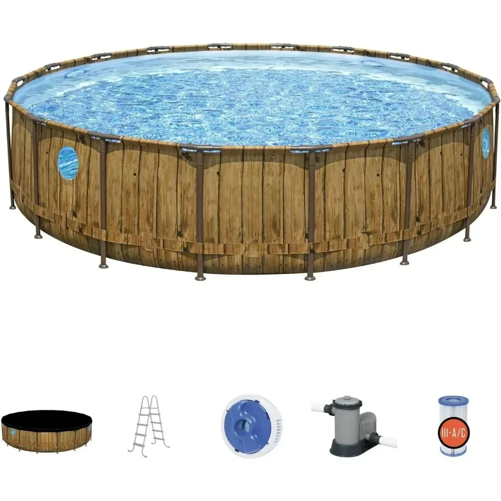 Round Ground Outdoor Swimming Pool Set 18' X 48