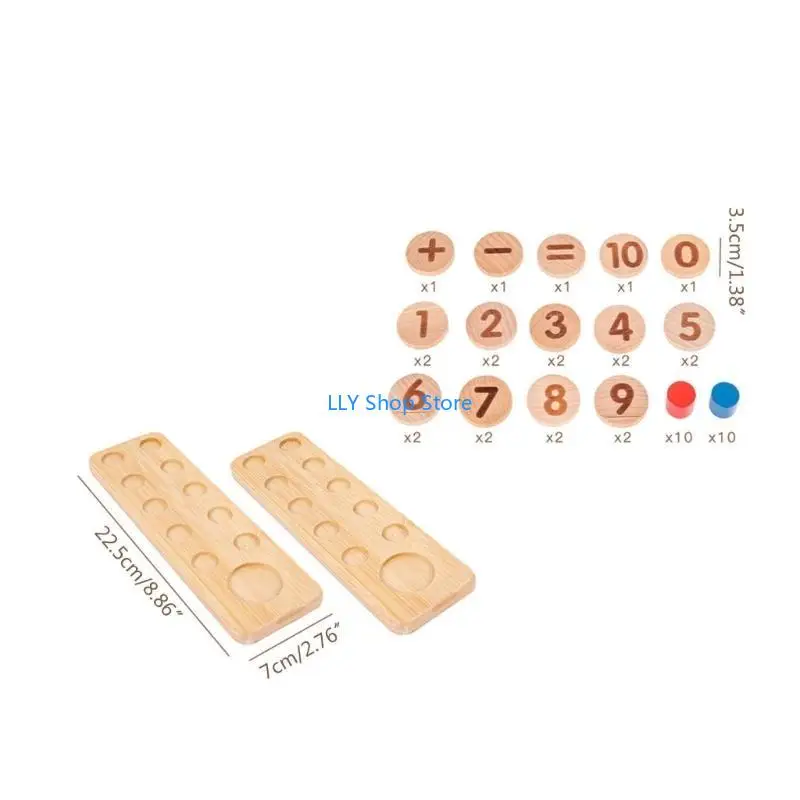 T8UD Montessori Gỗ Số Học Bảng Toán Đồ Chơi Phép Trừ Tính Xếp Chồng Khai Sáng Xếp Hình Cho Bé 3+
