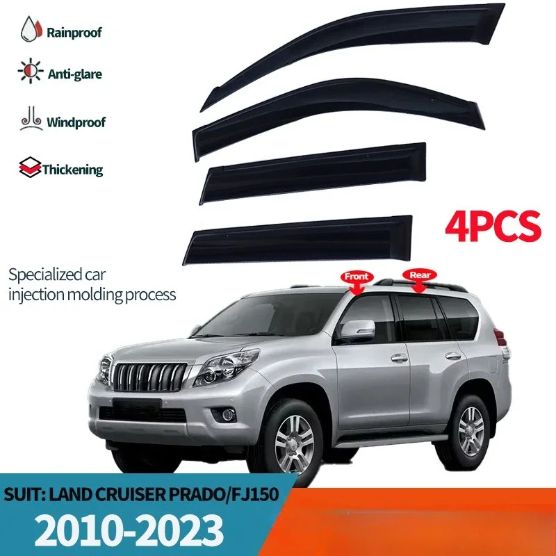 Fit for Toyota Land Cruiser Prado fj150 2010-2023 Window visors Car Sun Rain Guard Vent Shade Deflector Wind Moulding Trim