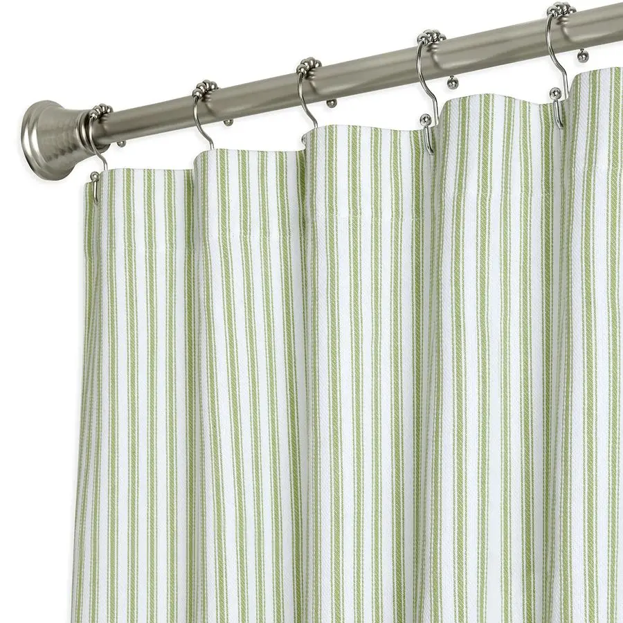 

Зеленая и белая полосатая шторка для душа с узором тикинг-страйп, из тканого хлопка, 72 дюйма (Ш) x 72 дюйма (Д)