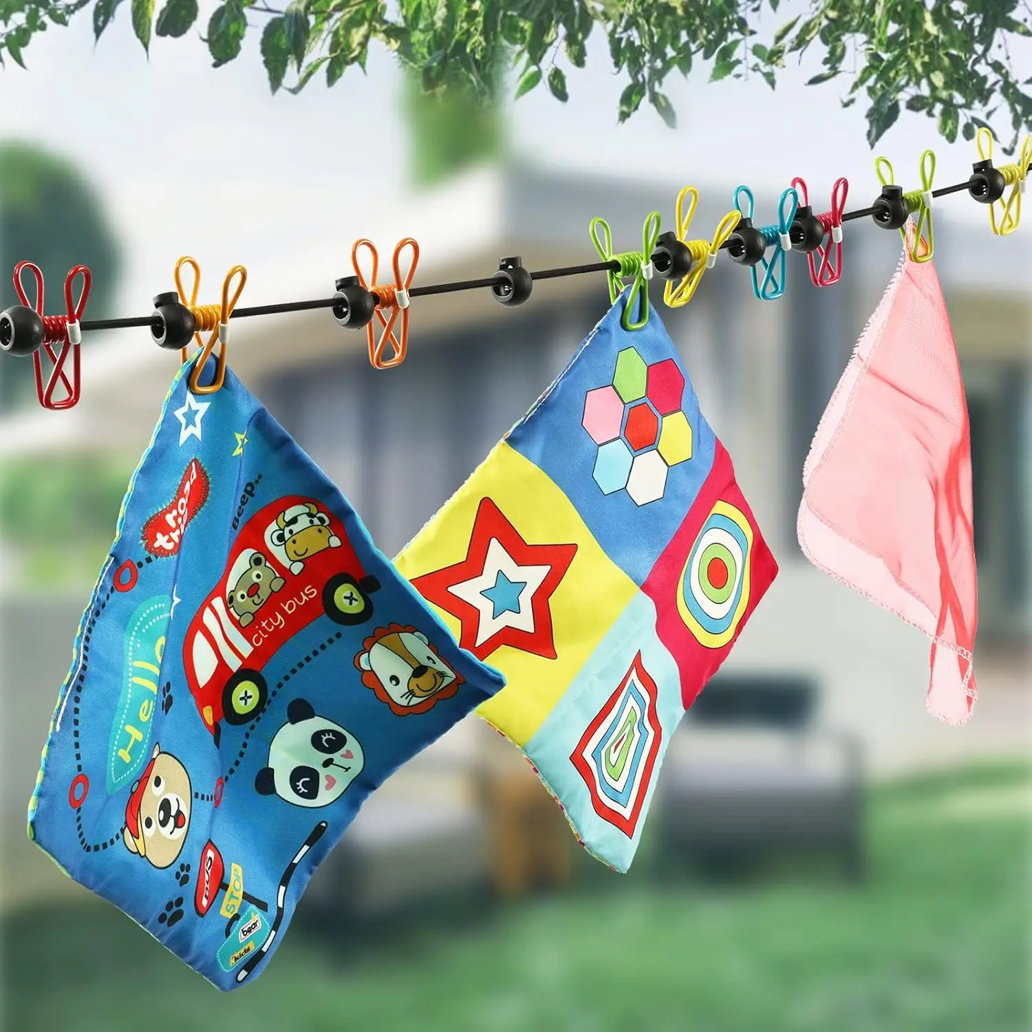 

Retractable Portable Clothesline w/12 Clips, Ideal for Travel, Indoor Laundry & Outdoor Camping Drying