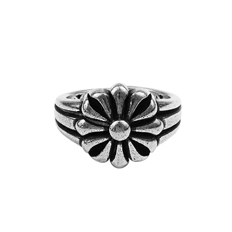 INS stylish retro flower opening adjustable ring lady