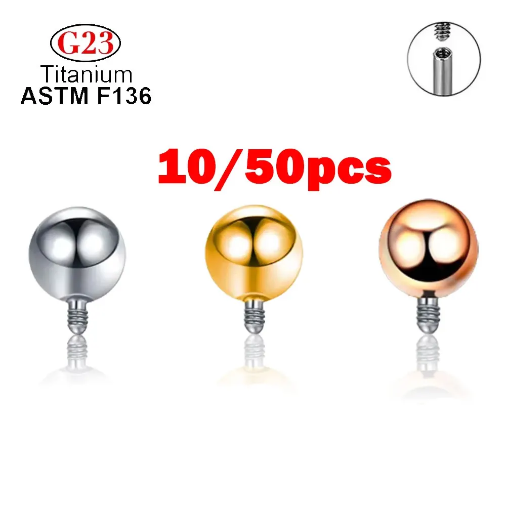 10/50Pcs ASTM F136 Titanium Ball 3/4mm for 16G Internal Threaded Barbell Mirror Polished Body Piercing Jewelry Wholesales