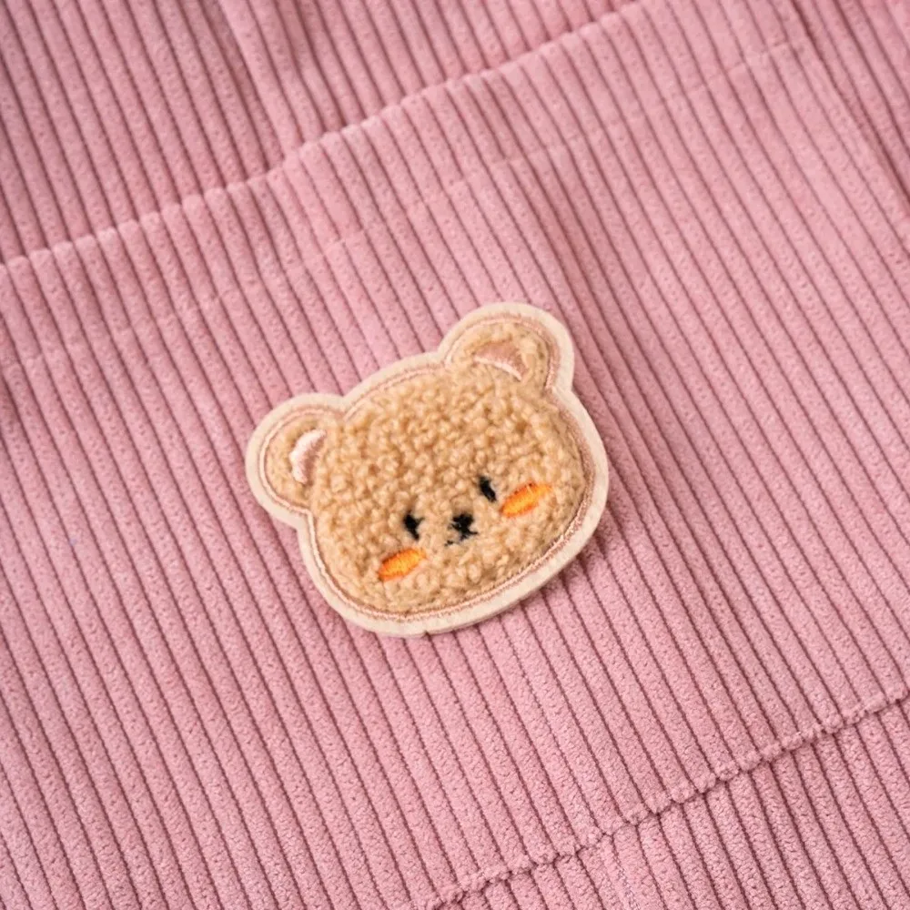 Fashion Cute Bear Graphic Jumpsuits with Small Pocket Costume Toddler Overalls Denim Bib Pants Newborn Bodysuits Boys Girls