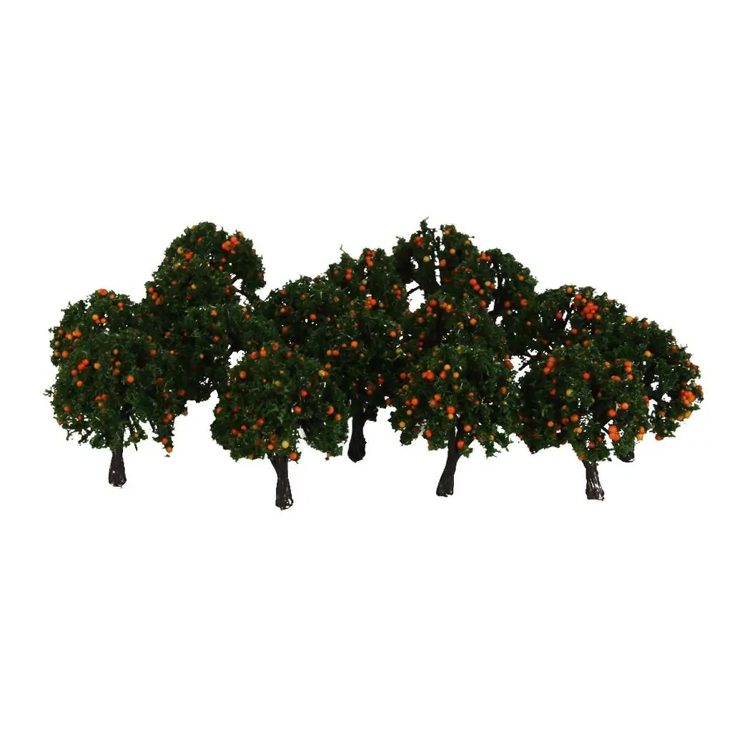 20x Plastic Model Orange Fruit Tress Train Railway Scenery Layout 1/300 Z