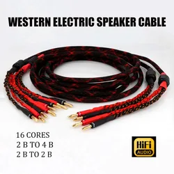 Paar Hi-End Western Elektro-Lautsprecher kabel 16 Adern Hifi Audiophile Kabel hochreines Kupfer Lautsprecher kabel Audio-Verlängerung kabel