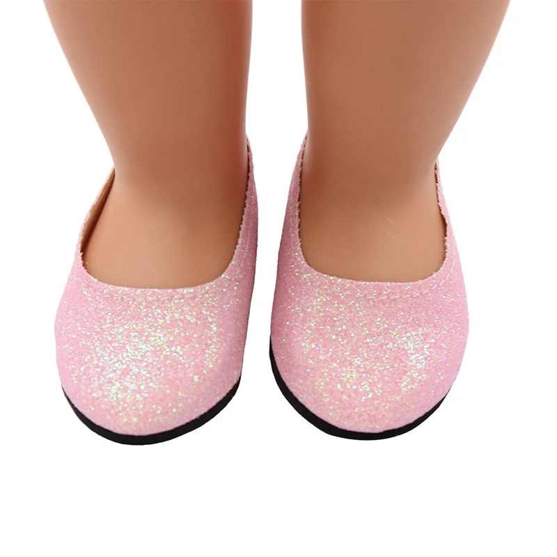 7 cm nieuwe mode baby pailletten pop schoenen handleiding canvas schoenen voor 43 cm poppen baby pasgeboren en 18 inch Amerikaanse poppen meisje cadeau