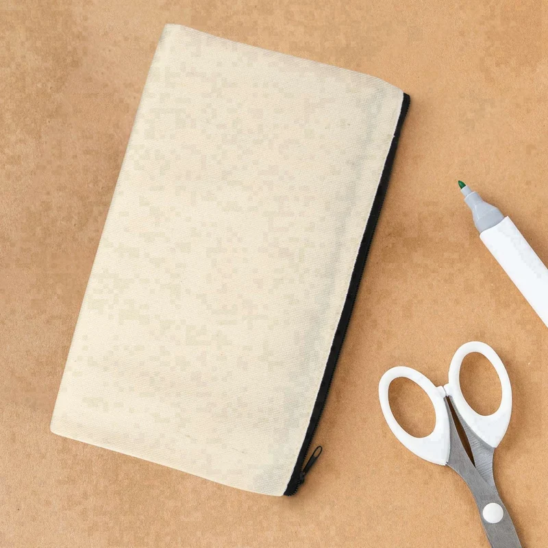 เปล่าผ้าใบผ้าฝ้าย DIY Craft กระเป๋าซิปกระเป๋าดินสอสําหรับแต่งหน้าเครื่องสําอางค์เครื่องเขียน Storage