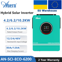 EU Stock 1KW 1.6KW 3KW 6.2KW 10KW 12V 24V 48V 230Vac MPPT Charge Solar Power Hybrid Inverter Local Fast Delivery for Lifepo4