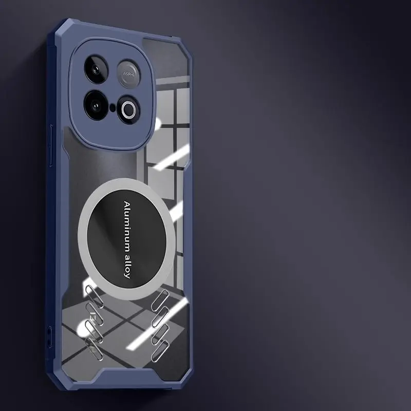 ل VIVO IQOO Neo 10 الصين Z10 5G حالة المغناطيسي واضح تبديد الحرارة وسادة هوائية للصدمات قذيفة ل IQOO 13 Neo10 Z 10 الغطاء الخلفي