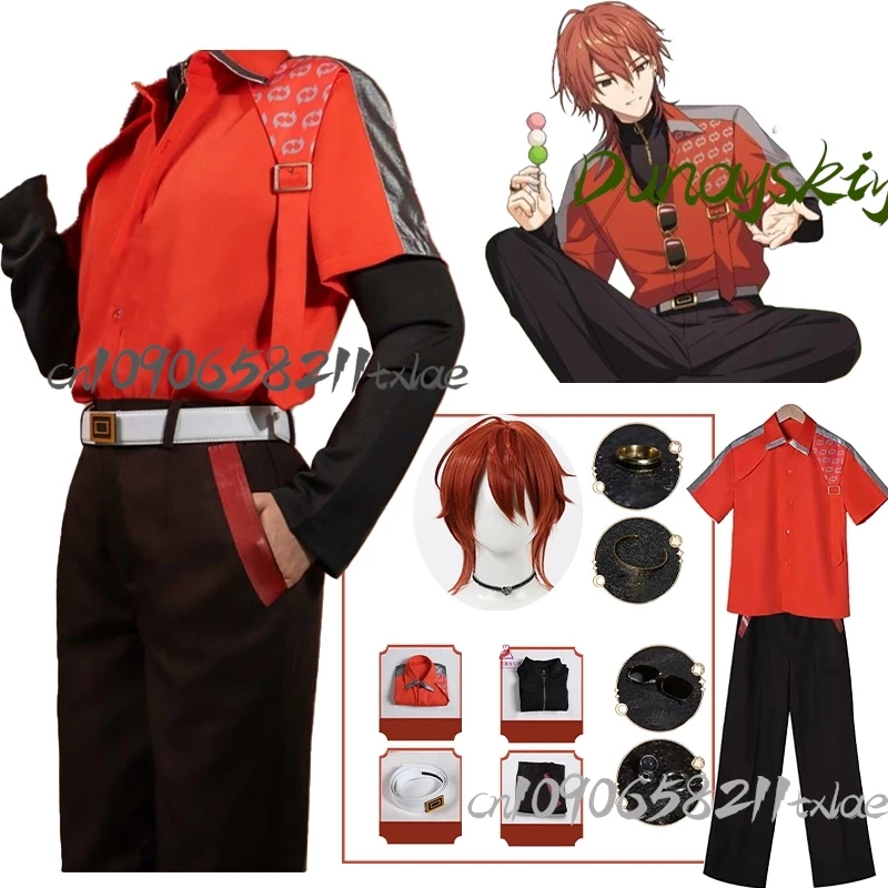 18trip Nishizono Renga Disfraces de Cosplay para Mujer y Hombre, Peluca y Accesorios, Conjunto de Top y Pantalones para Escenario, Uso Diario, R1se, Juego de Rol, Carnaval, Halloween