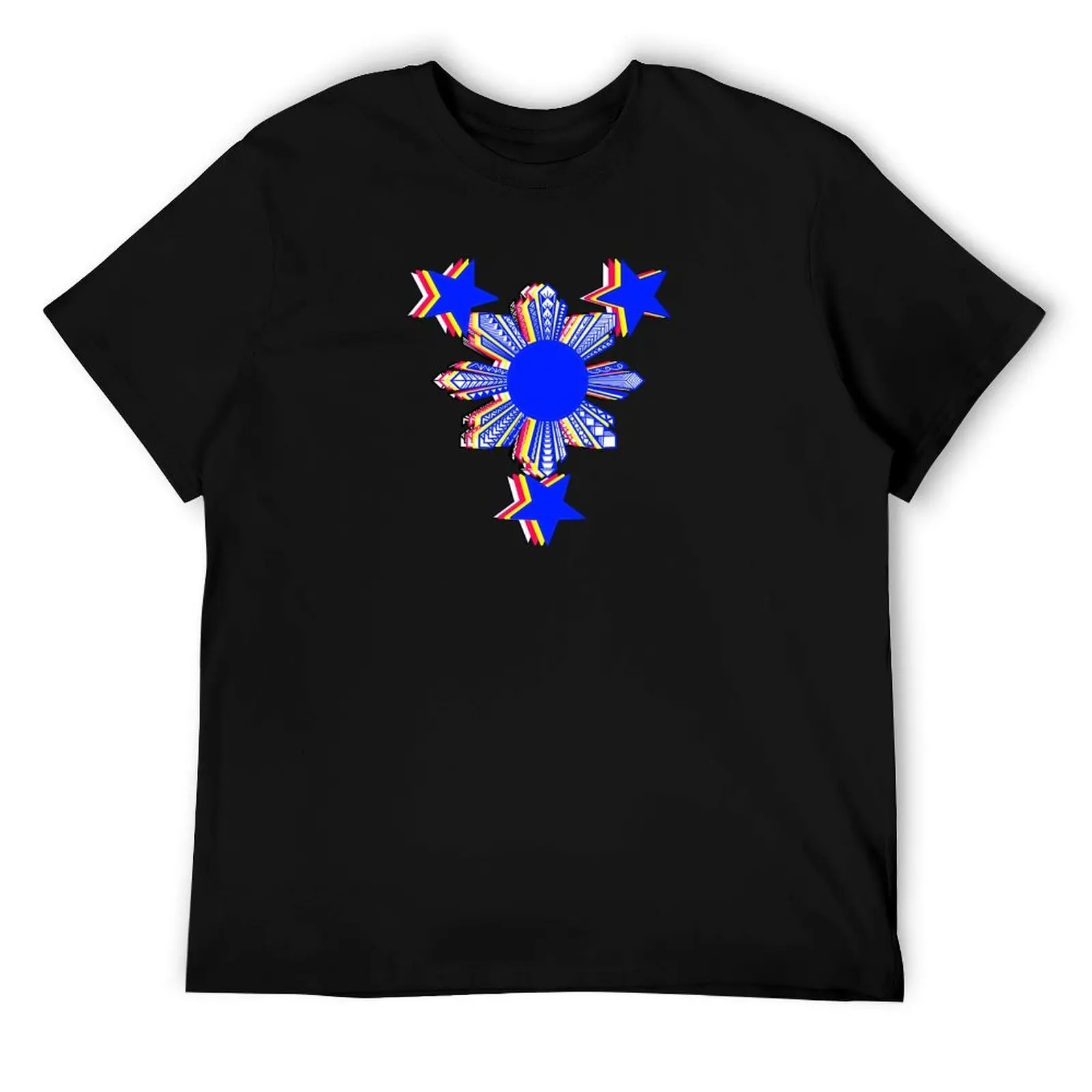 

Colored Tribal Filipino Sun and Stars T-Shirt t shirts for man slim fit t shirts with prints T-Shirt