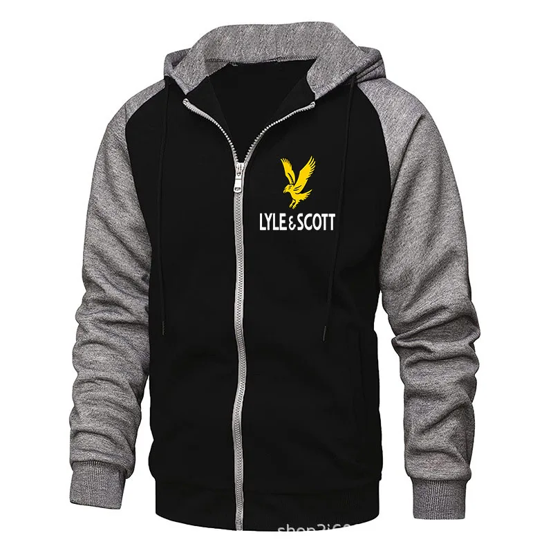 

New trendy multi-color printed pocket zipper hooded sports shirt - fashionable men's and women's hoodie