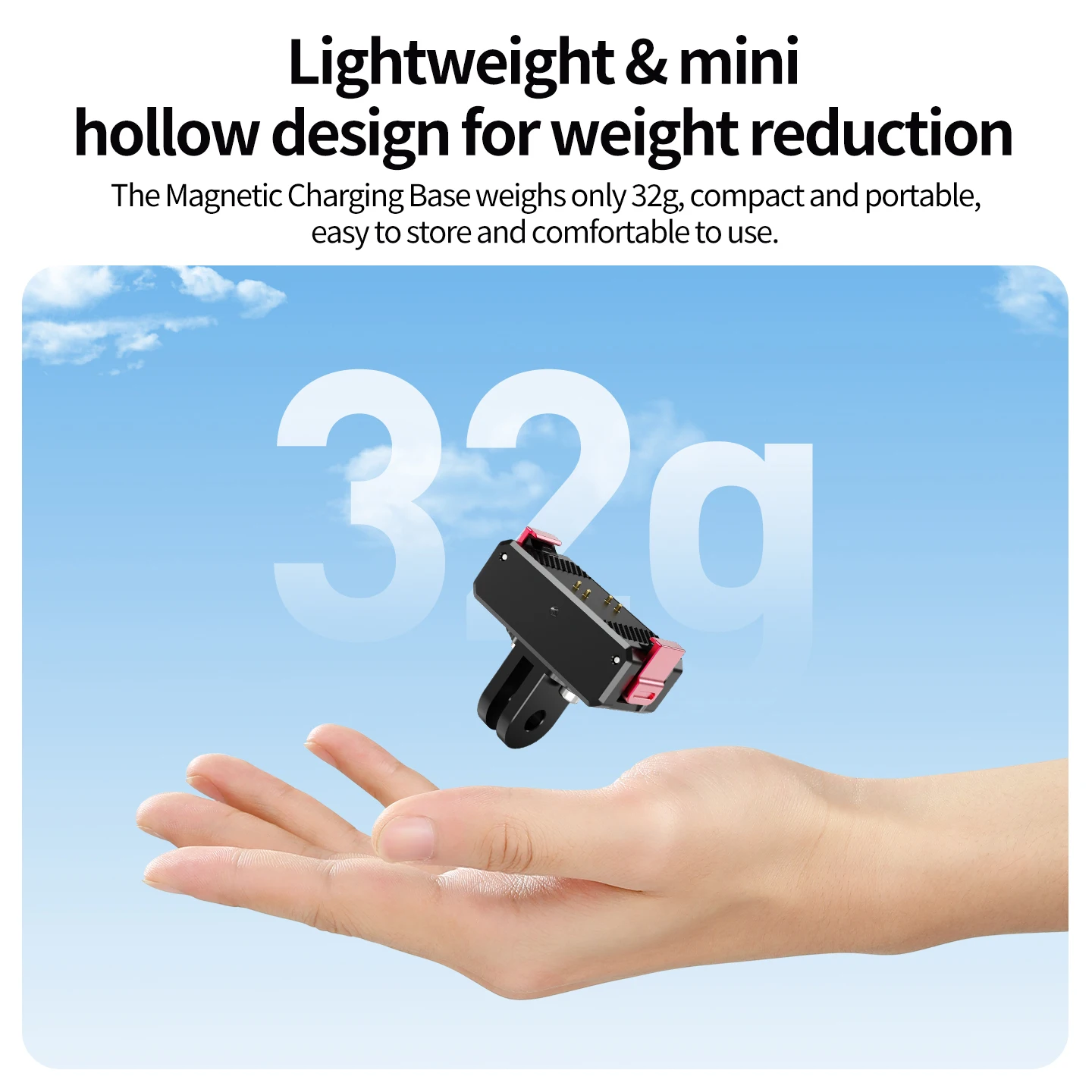 Langlebige Aluminium-Magnetische Schnellverschluss-Ladestation für DJI Osmo Nano Action-Kamera Magnet-Doppelbefestigung Kugelkopf Fahrradhalterung – Detail 12