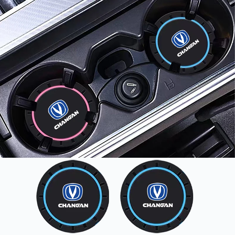 2pcs Car Water Cup Slot Protective Mat Silicone pad For changan CS35 CS75 CS55 CS95 EADO Auto Non-slip mat accessories