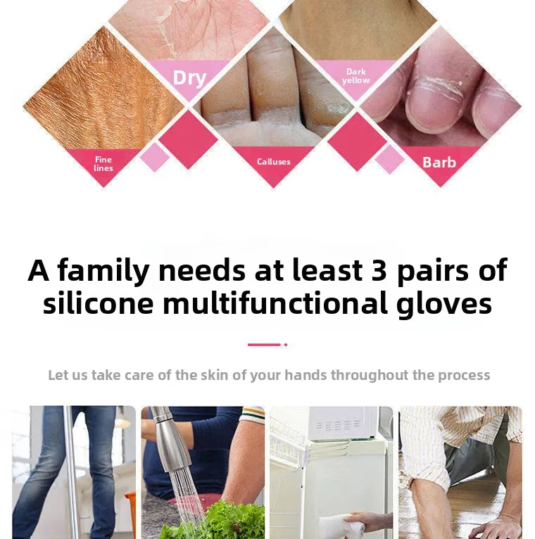 Silicone Dishwashing Gloves, Magic Gloves, Durable, Wear-Resistant, Waterproof Rubber Gloves for Special Use