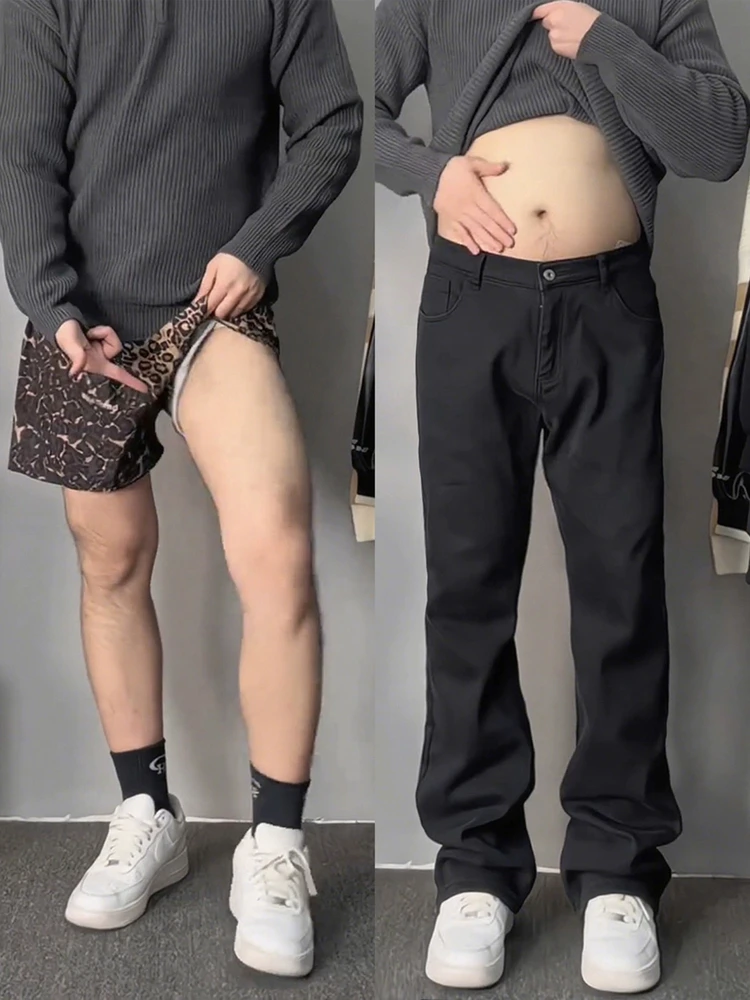 

Мужские джинсы больших размеров: зауженные, прямые, расклешенные, широкие брюки из денима, повседневные, молодежный стиль, для весны и осени