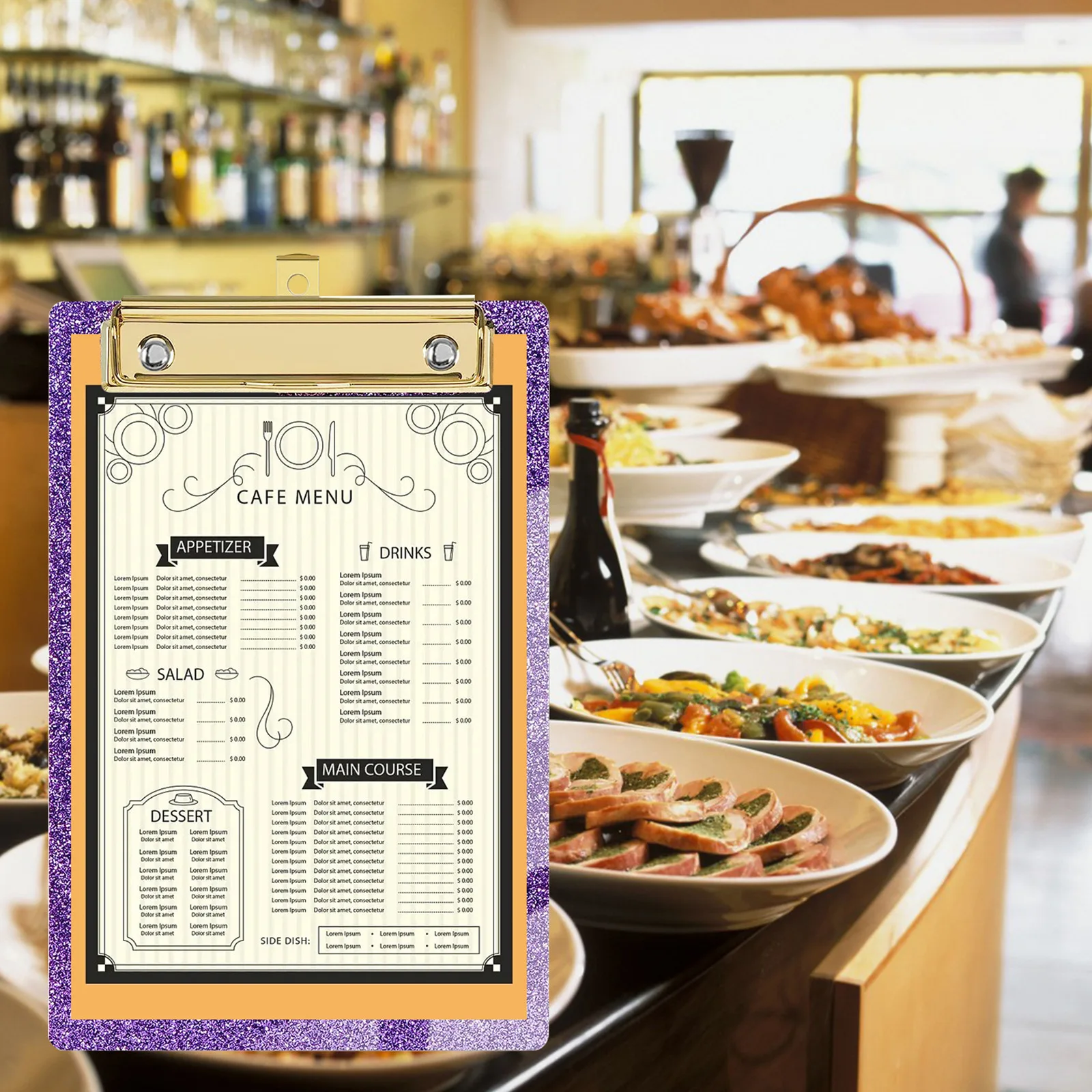 Shiny Powder Clipboard 10*15cm Small Rectangular Acrylic Clipboard Student Drawing Writing Tools Menu Board