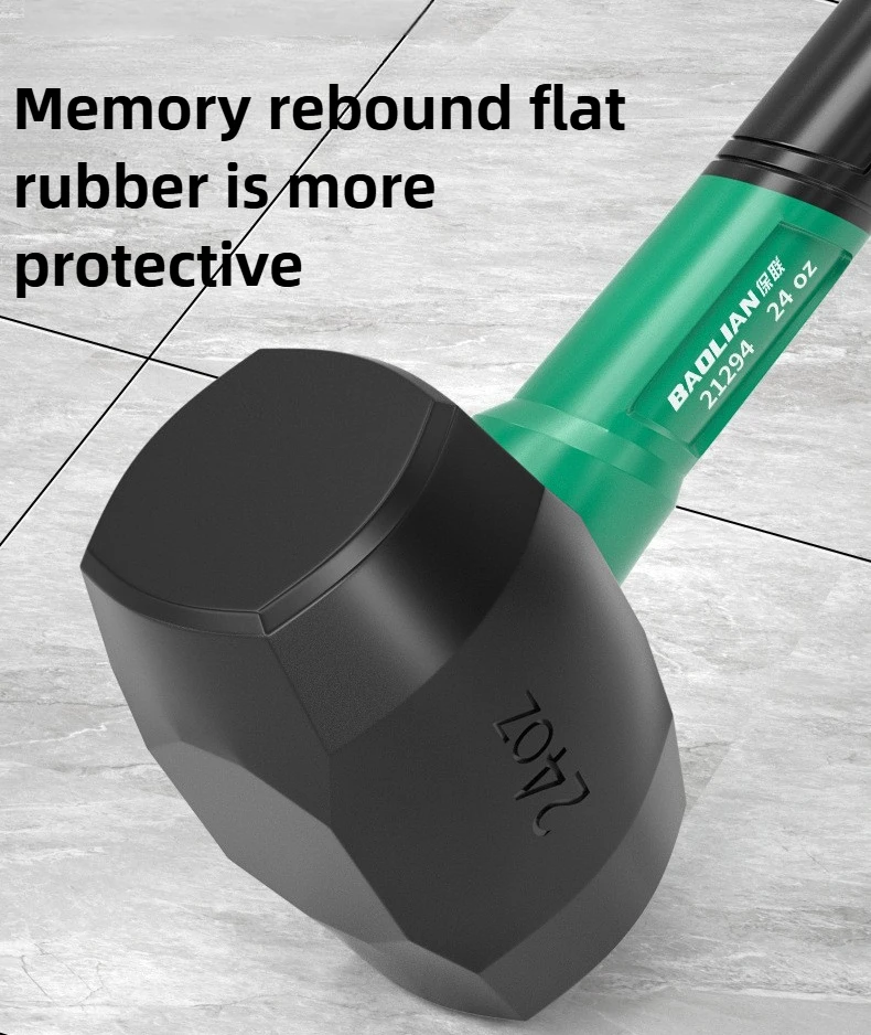 مطرقة مطاطية صلبة من BaoLian، مطرقة تركيب بلاط مرنة متعددة الوظائف مقاومة للصدمات لتزيين المنزل