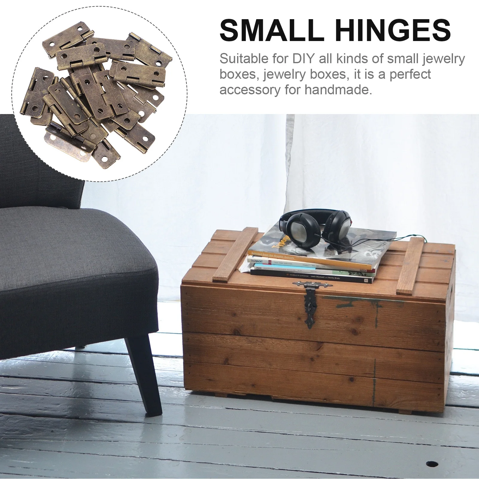 

20Pcs Small Hinges for Wooden Box High Grade Iron Hardware Not Easy to Rust Fade Cabinet Drawer DIY Small Hinges