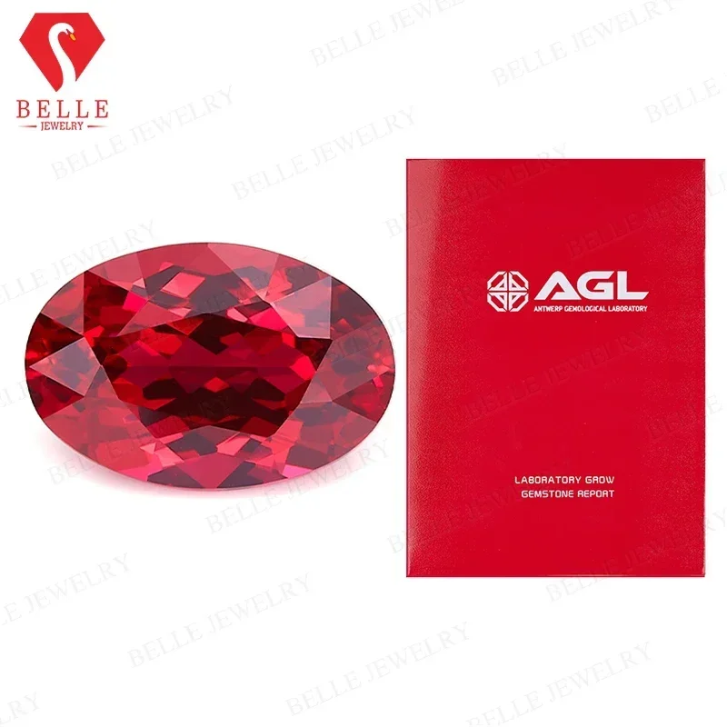 

Brilliant Oval Cut Hot Sale Natural Lab Grown Ruby Moissanite VVS1 AGL Certificated Diamond Beads Jewelry Making Charms