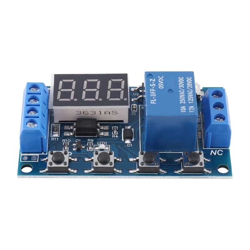 

Hot-2X HW-521 Digital Time Delay 1 Way Relay Trigger Cycle Timer Delay Switch Circuit Board Timing Control Module