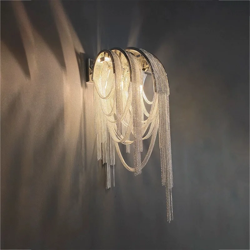 2024 Tassels Aluminium Wall Lamp Modern Chain Luxury Fashional Bedroom Stairs Atlantis Light for Home LED Wall Sconce lamp