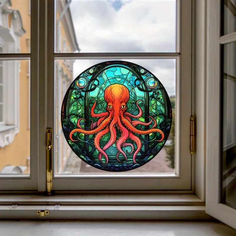 Octopus Pattern Window Glass Electrostatic Stickers Static Cling Glass Sticker Decorative Car RV Home Decoration Sticker#28 - Image 5