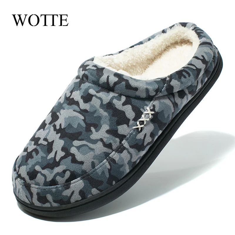 Big Size 4950 Winter Slippers Women Men Thick Sole Indoor Home Warm Couples Shoes Non-Slip Flat Platform Men's Cotton Slippers