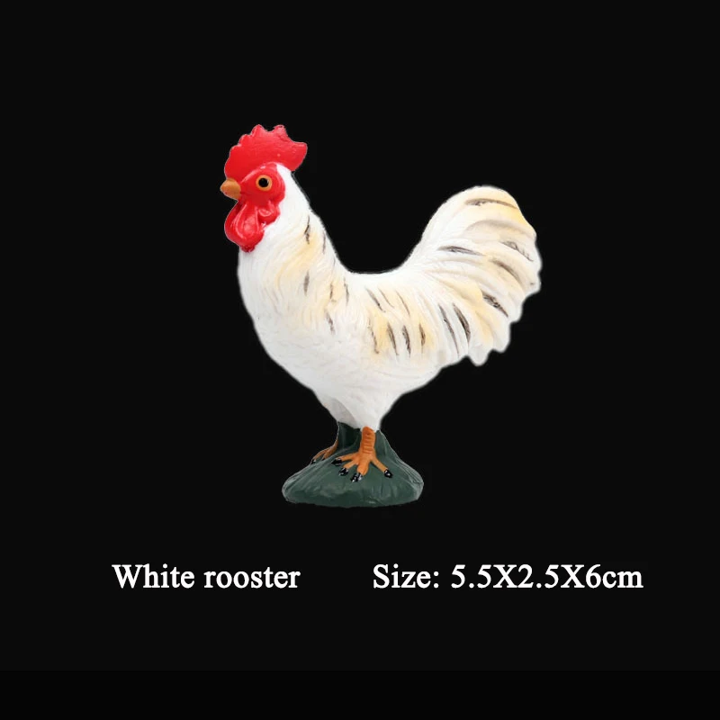 Simulation Animal Poultry Rooster Hen Toy Doll Mini Farm Animal Model Movable Doll Decoration Children\'s Toy Gift Collection