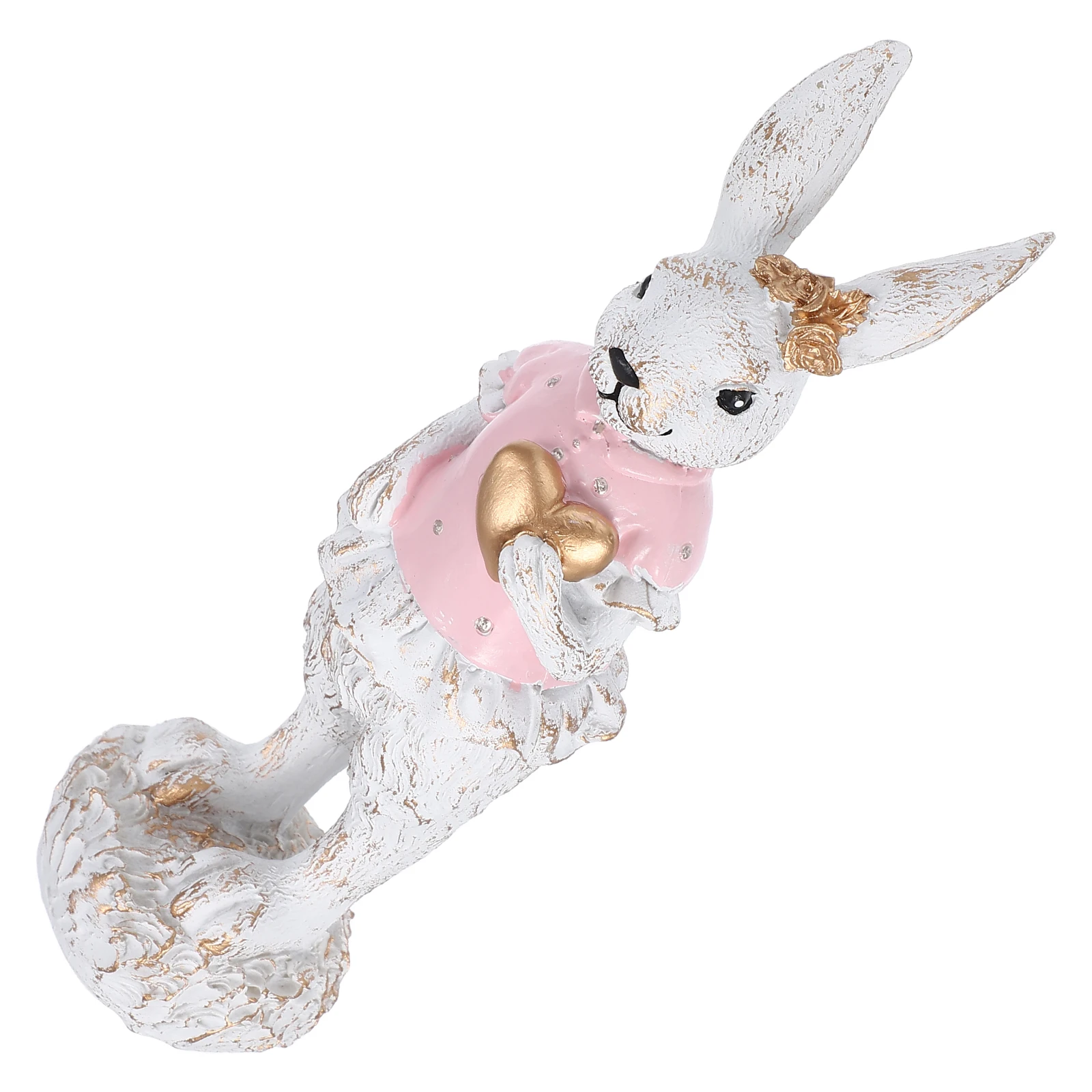 

Easter Bunny Rabbit Figurine Realistic Resin Statue Decorative Cute Desktop Table Garden Home nament Spring Centerpiece