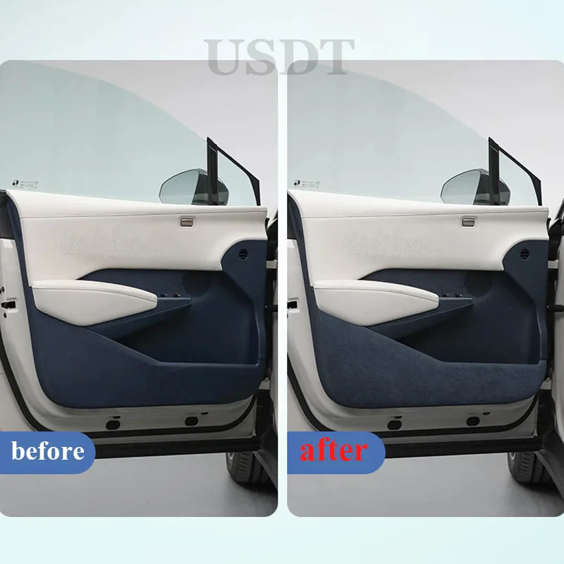 4Pcs Car Door Anti Kick Protection Pad Panel For ZEEKR X 2023 2024 2025 Suede Auto Doors Anti-Dirty Trim Interior Accessories - Image 5