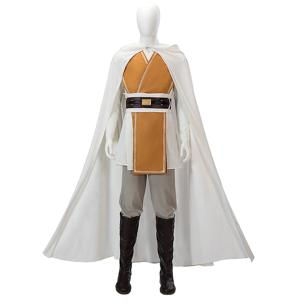 News Star Acolyte Cosplay Costume Sol Master Jedi White Robes Halloween Cloak Full Set