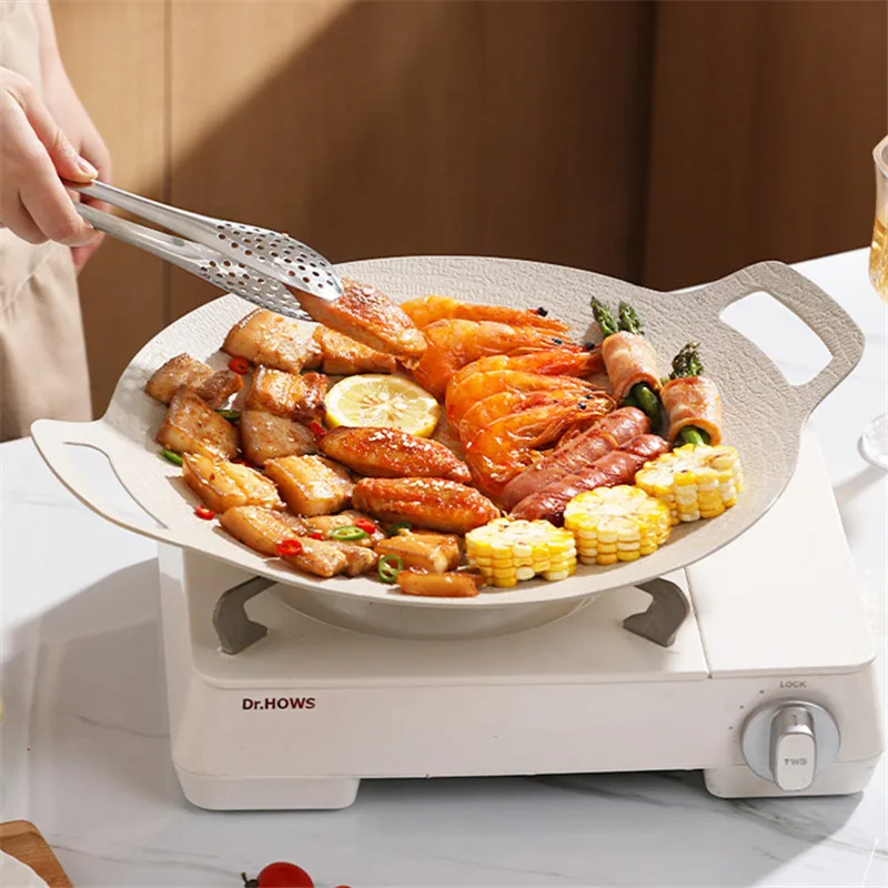 

Nonstick Camping Round Frying Pan Cookware Picnic Outdoor Barbecue Grill Skillet Griddle Pancake Cooking Pots Kitchen Utensils