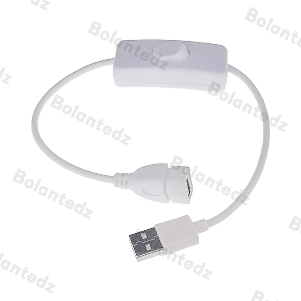 Cable USB 28 cm con interruptor - extensión para lámpara y ventilador - imagen 2