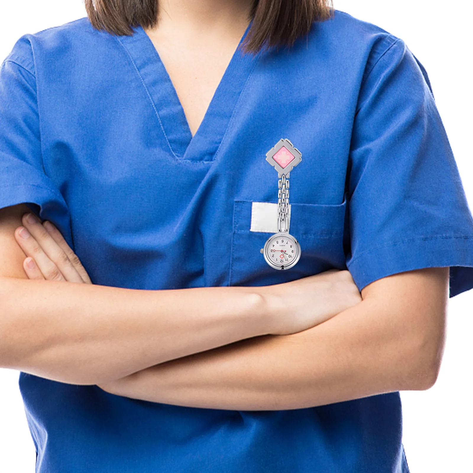 

Nurse Pocket Watch Zinc Iron Alloy Electronic Clip Lapel Brooch Durable Materials Moderate Dial Practical Gift Pocket